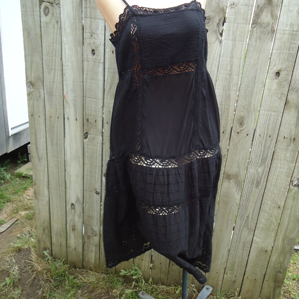 NWT Black Cotton This is It Slip Dress Free People